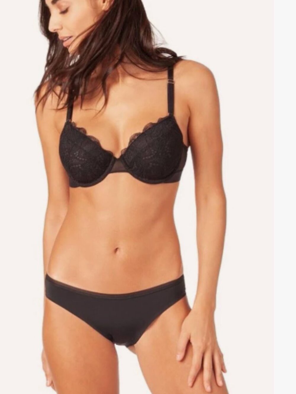Lively The Lace T-shirt Bra Jet Black